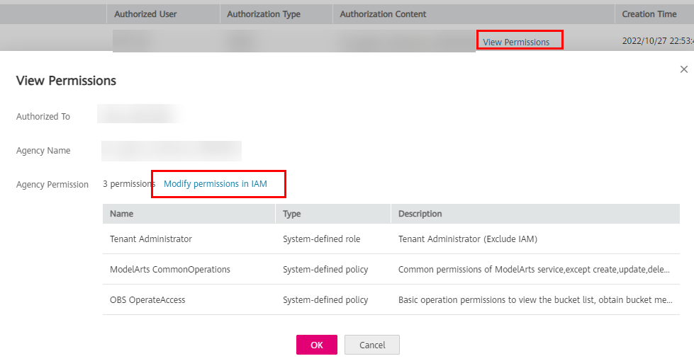 **Figure 3** Modify permissions in IAM