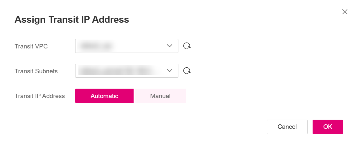 **Figure 1** Assign Transit IP Address