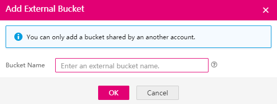**Figure 2** Adding an external bucket