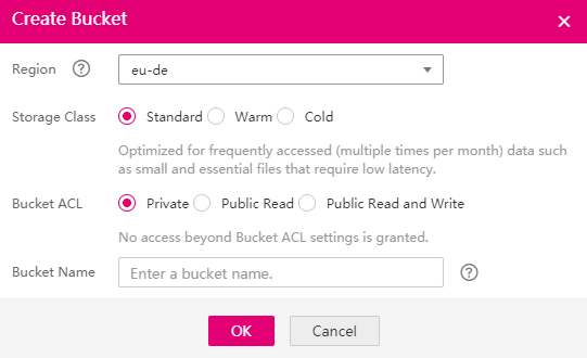 **Figure 1** Creating a bucket
