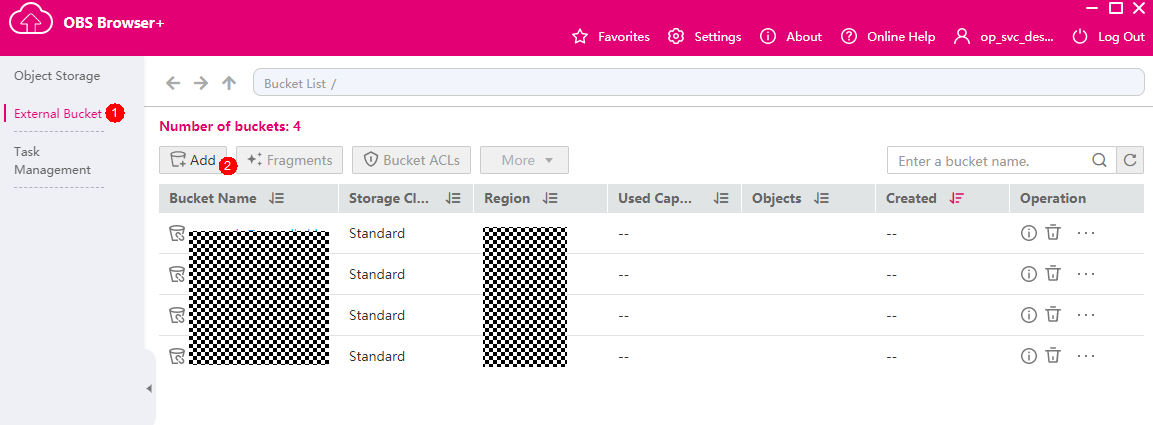 **Figure 1** External buckets