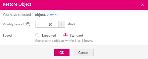 **Figure 1** Restoring an object