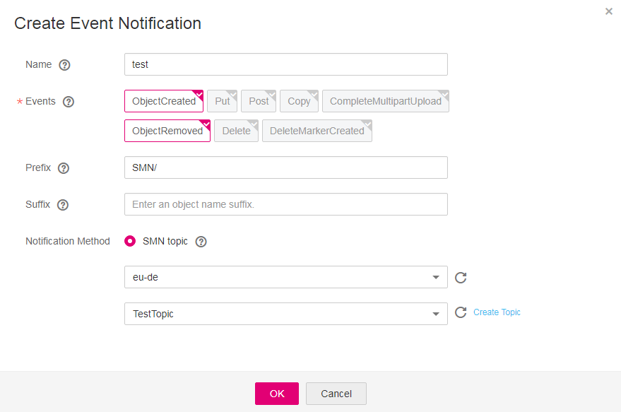 **Figure 3** Adding an event notification rule