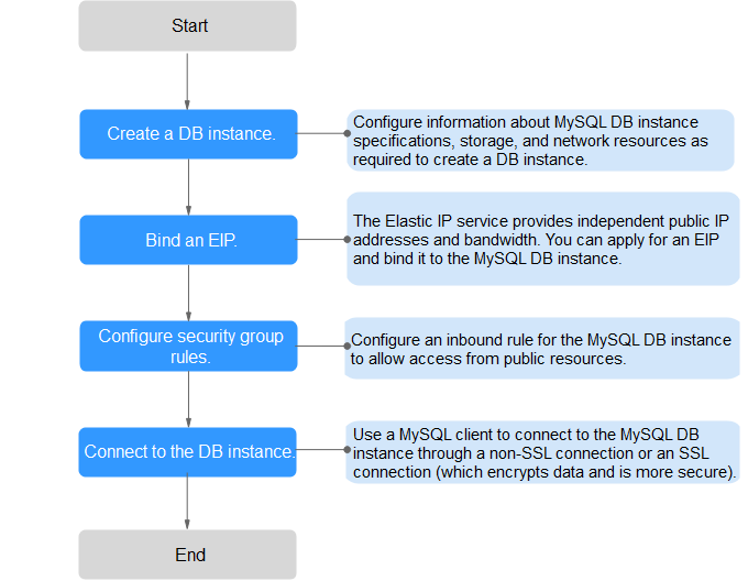 **Figure 1** Connecting to a DB instance through a public network