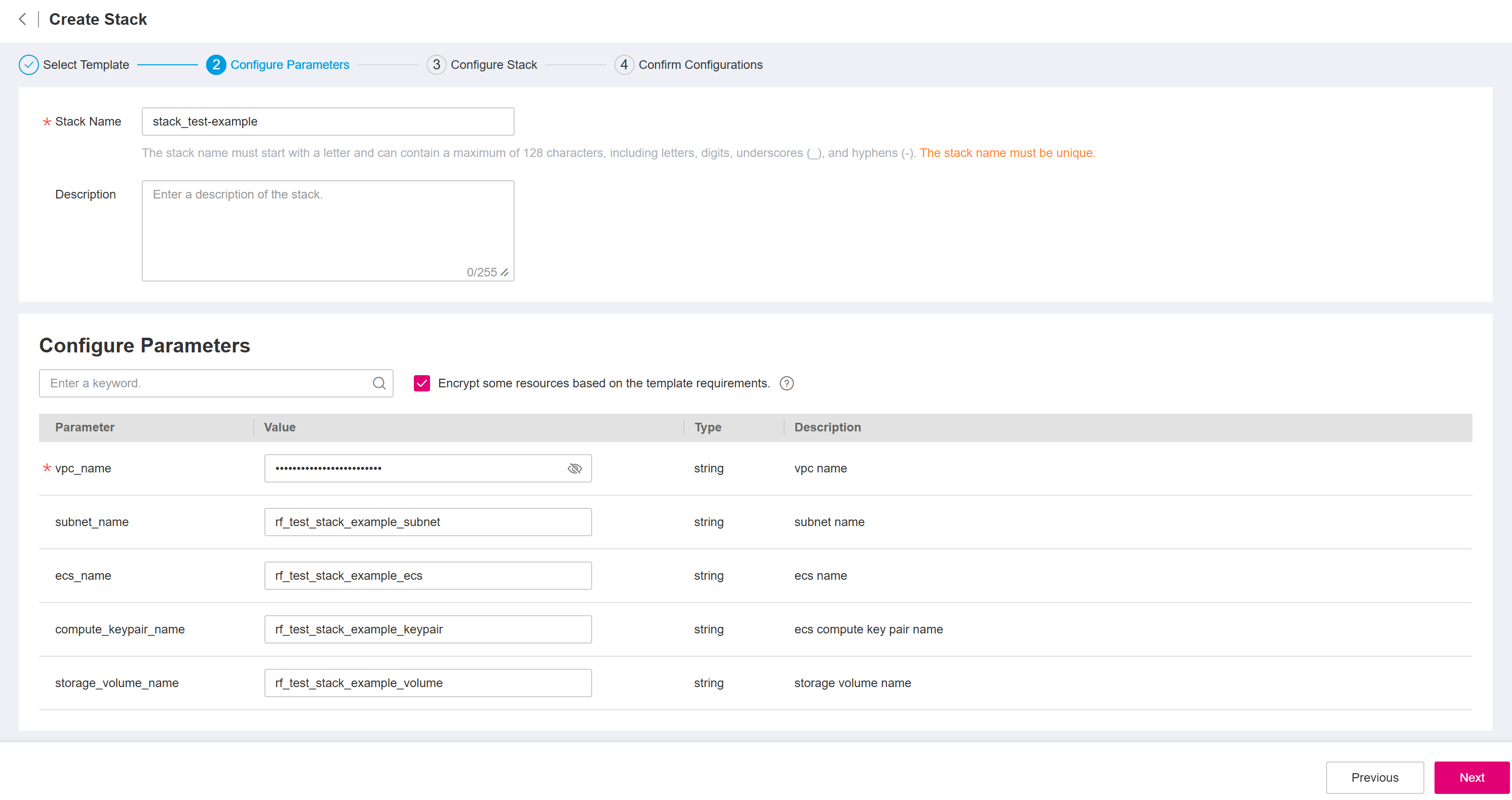 **Figure 6** Configuring parameters