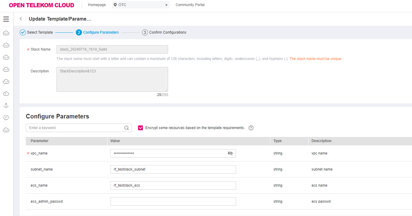 **Figure 4** Configuring parameters