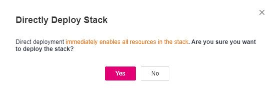 **Figure 11** Directly deploy stack