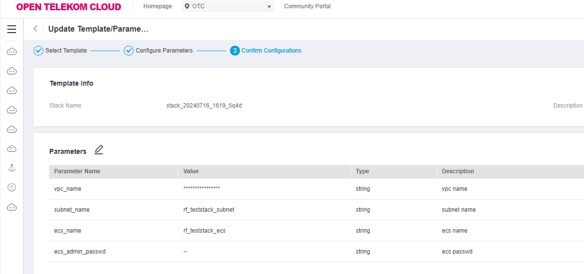 **Figure 5** Confirming configurations