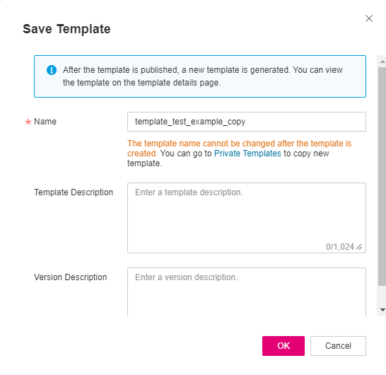 **Figure 5** Dialog box for replicating a template