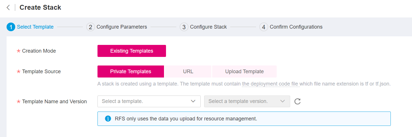 **Figure 5** Selecting a template