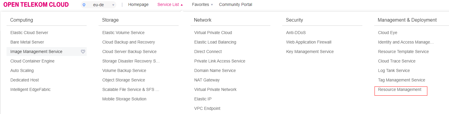 **Figure 1** RMS service entry