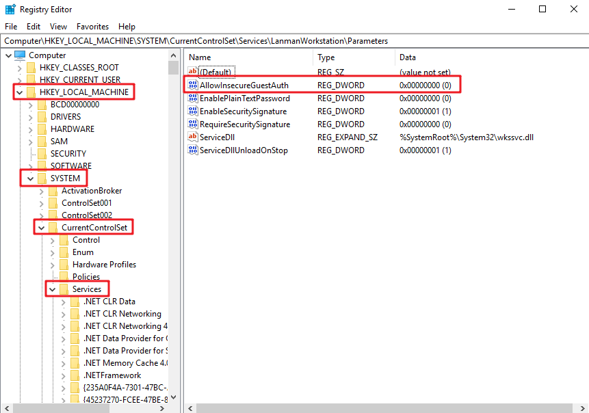 **Figure 5** Entering the registry