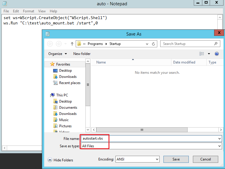 **Figure 3** Creating .vbs file