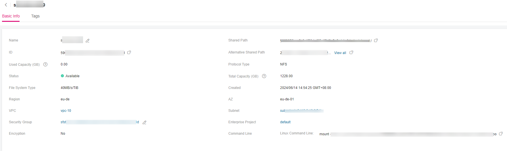 **Figure 3** Details of an SFS Turbo file system