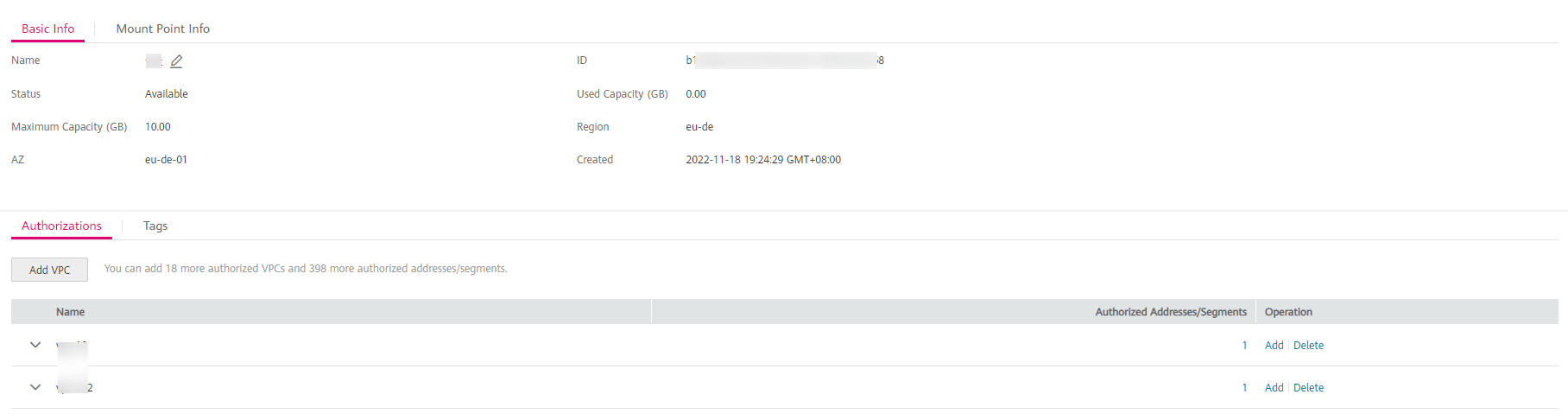 **Figure 1** Basic information of an SFS Capacity-Oriented file system