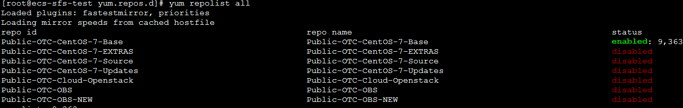 **Figure 3** Checking whether the software repository has been enabled