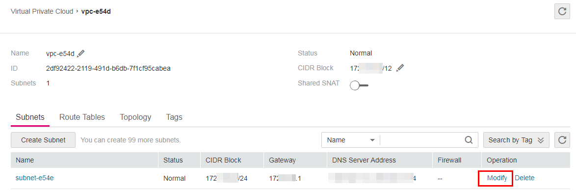 **Figure 3** VPC details