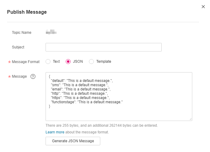 **Figure 2** JSON message