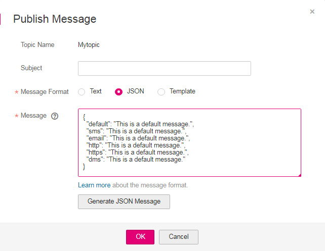 **Figure 2** JSON message