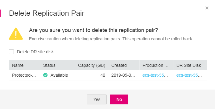 **Figure 1** Deleting a replication pair