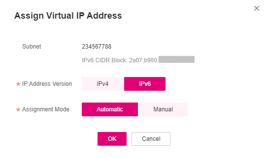 **Figure 1** Assign a virtual IP address