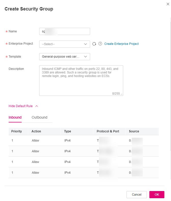 **Figure 1** Create Security Group