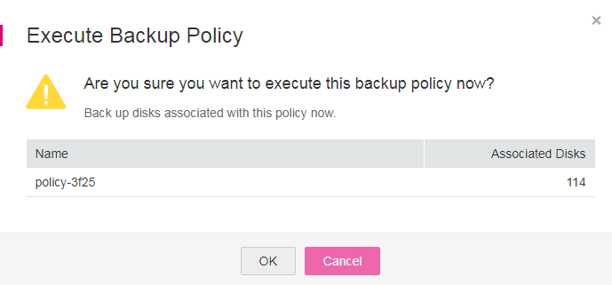 **Figure 2** Executing a backup policy