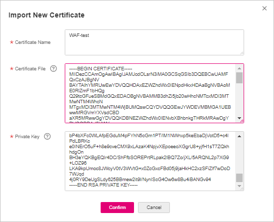 **Figure 2** Import New Certificate