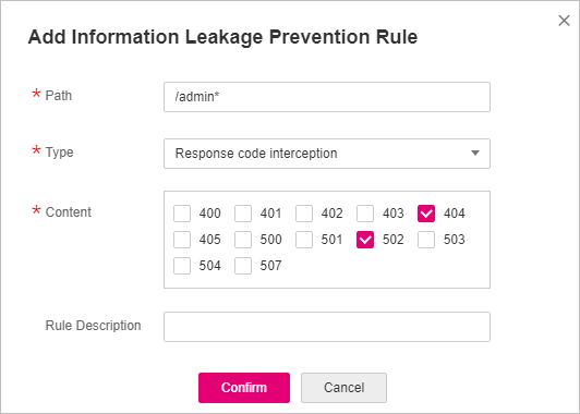 **Figure 3** Blocking response codes