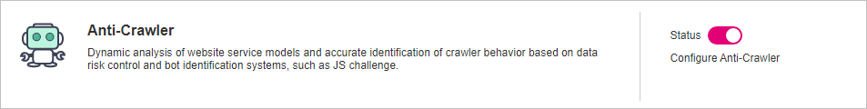 **Figure 3** Anti-Crawler configuration area