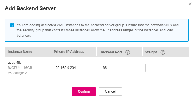 **Figure 5** Configuring Backend Port
