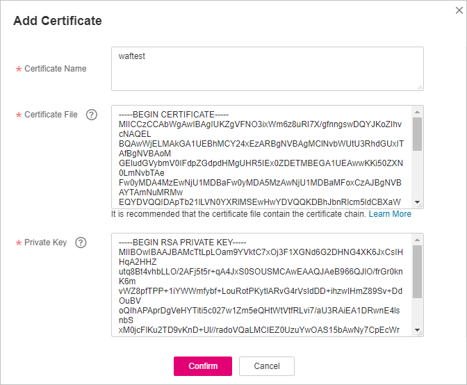 **Figure 1** **Upload Certificate**