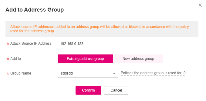 **Figure 3** Add to Address Group