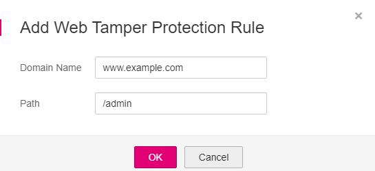 **Figure 5** Adding a web tamper protection rule