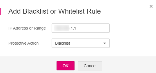**Figure 5** Adding a blacklist or whitelist rule